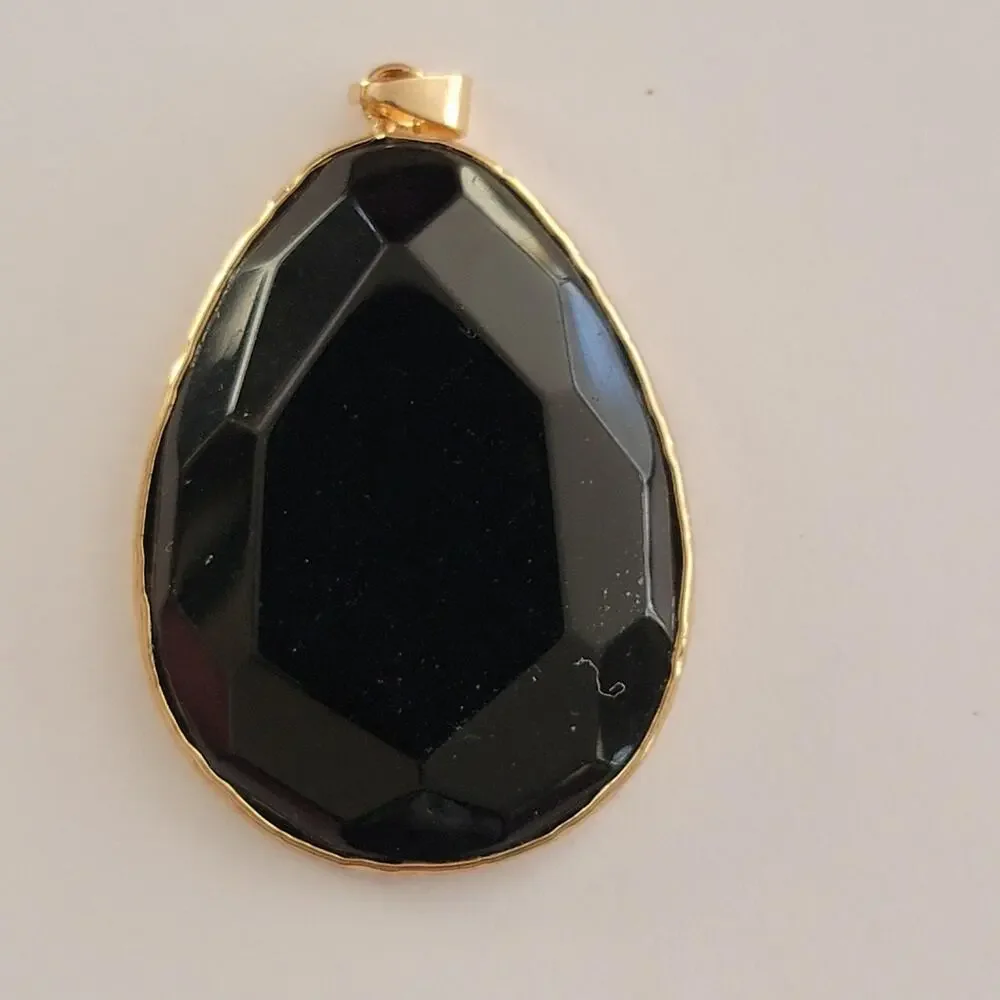 Womens Watch Faceted Black Dial Gold Case Oval Cobalt Alloy Dress/Formal